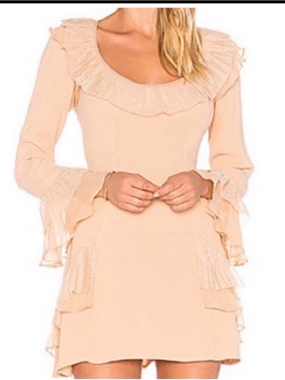 For Love and Lemons Evie Ruffle-Sleeve Dress
